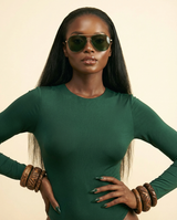 Vintage Pilot Sunglasses: Luxury Designer UV400 Shades for Women - front-facing view