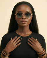 Retro Round Double Bridge Sunglasses - Luxury UV400 Shades - front-facing view