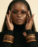 Rimless Oval Gradient Sunglasses - Chic Vintage Style for Her - front-facing view