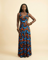 Rue de la Paix Silk Blend Maxi Dress - Parisian Chic - front-facing view