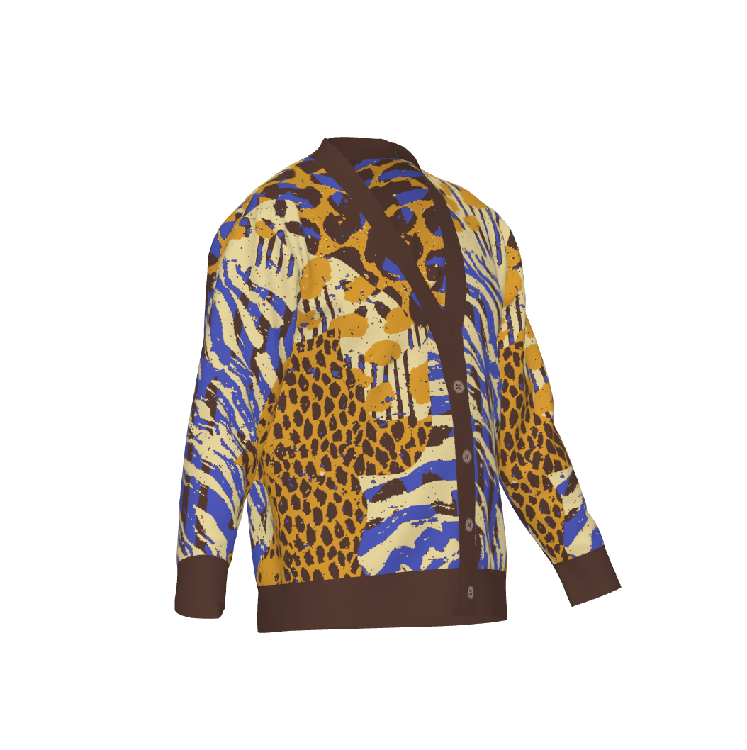 Birds Eye Jacquard Knit Cardigan - Customizable Cotton Blend