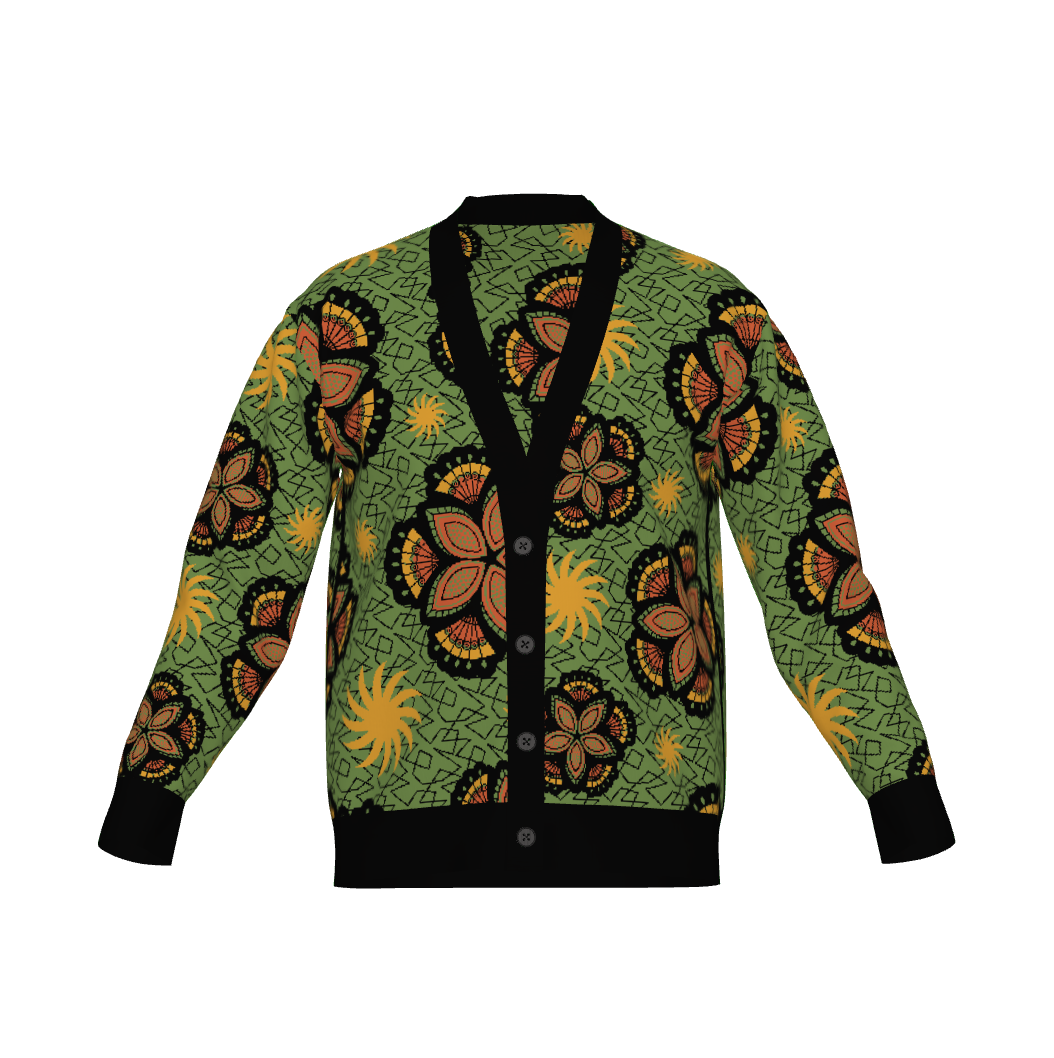 Chic Birdseye Jacquard Knit Cardigan - Versatile Cotton Blend