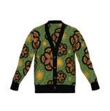 Chic Birdseye Jacquard Knit Cardigan - Versatile Cotton Blend
