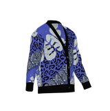 Luxury 'Purple Elephant' Jacquard Knit Cardigan