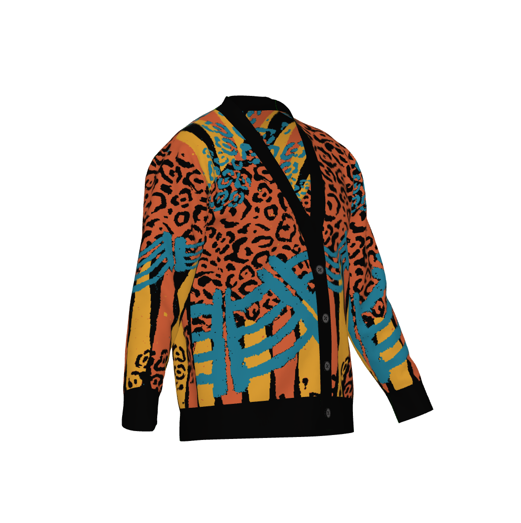 Tiger Print Jacquard Knit Cardigan - Luxe Cotton Blend