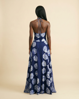 Akpa Adire Halter Maxi Dress - Flowy & Elegant