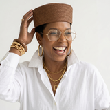 Grounded Straw Flat Pill Box Hat