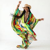 [Pre Order] Umuibe Adire Kaftan: Deep V Version