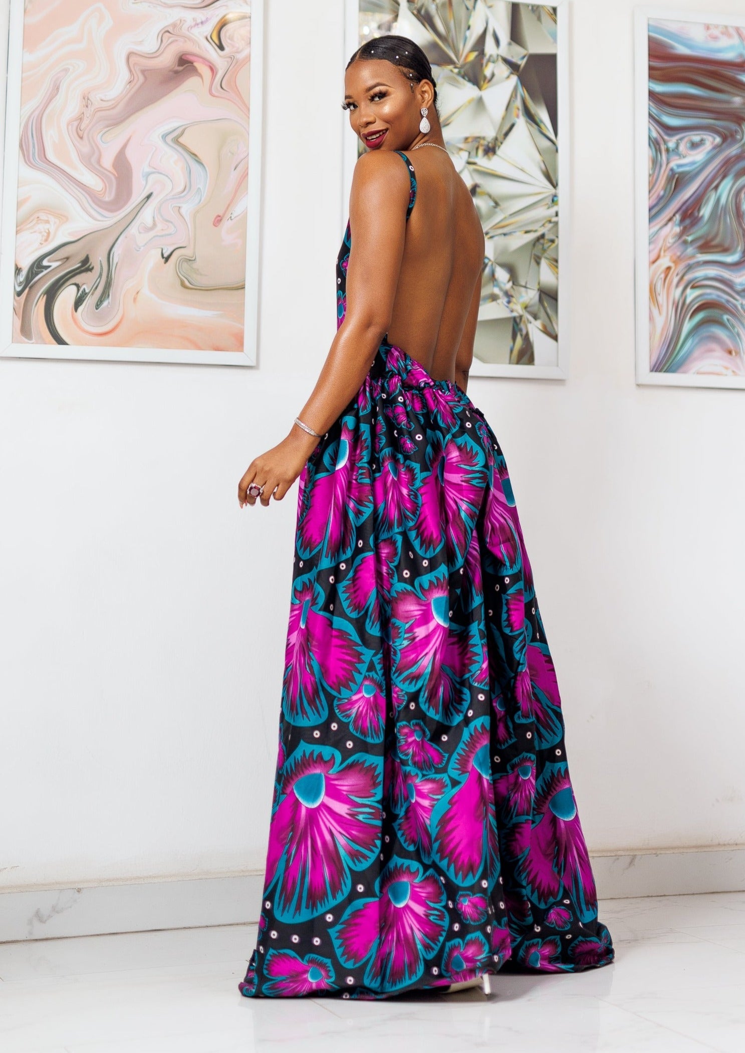Vestido largo sin espalda Fundua